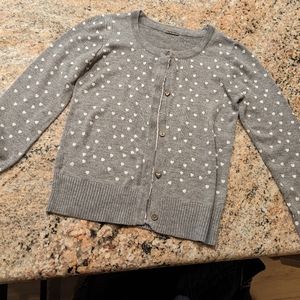 Sweet and lovely cardigan with little hearts, gray size 7/8